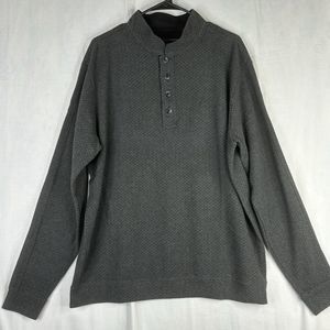 Straight‎ Down Sweater Mens Large Golf Knit Herringbone Gray Pullover Preppy